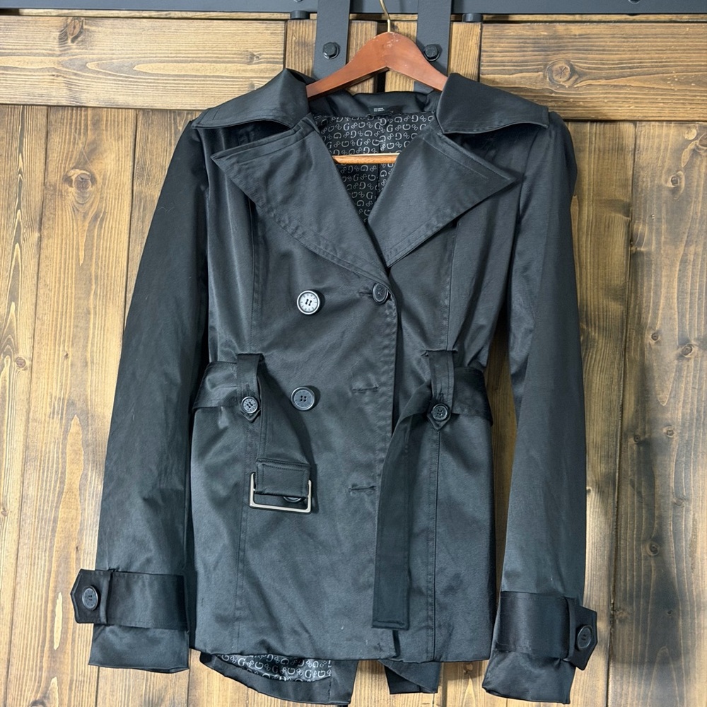 Guess Black Trench Coat